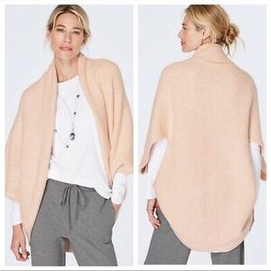 Pure Jill Pink Open Front Sweater Shrug Shawl One Size Cardigan Ribbed